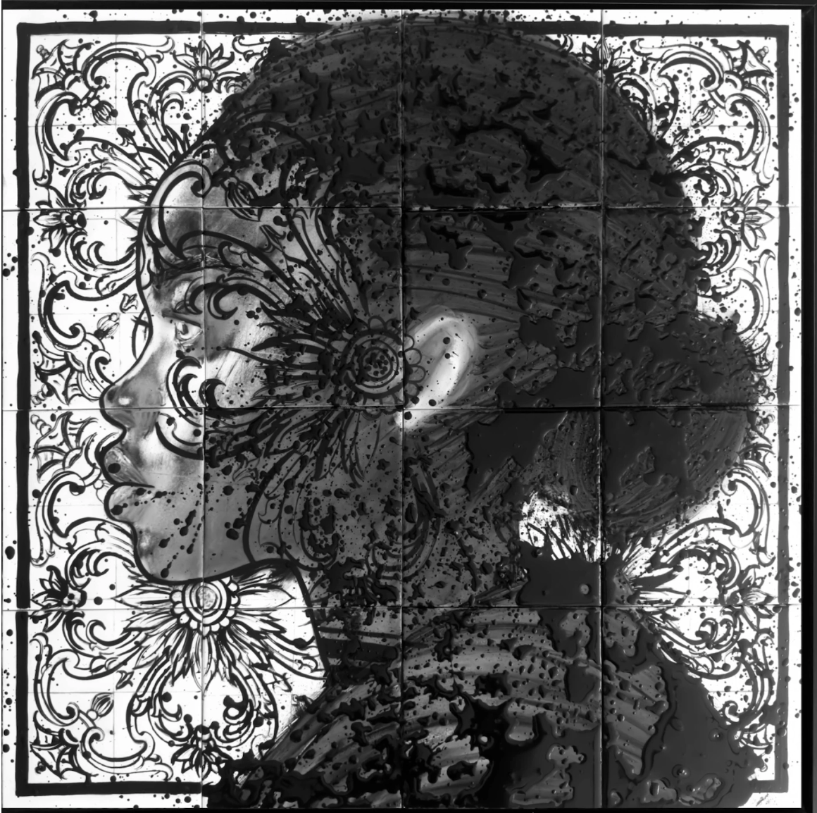 LUMIÉRE D'AFRIQUE - La petite écoliere - 60cmx60cm