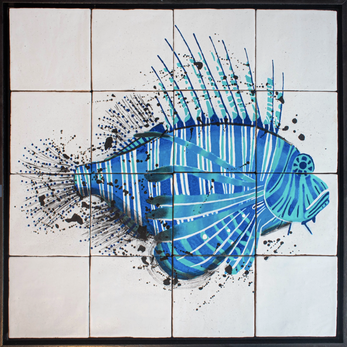  O peixe  escorpião - 60 cm x 60 cm